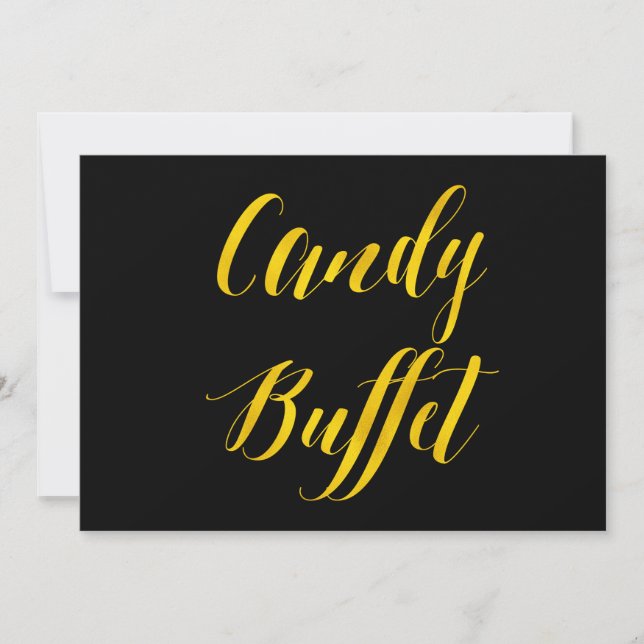 snoep Buffet Faux Gold Foil Chic Wedding Sign (Voorkant)