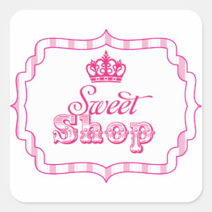 Snoep Buffet Princess Party Favor Verjaardag Stick Vierkante Sticker