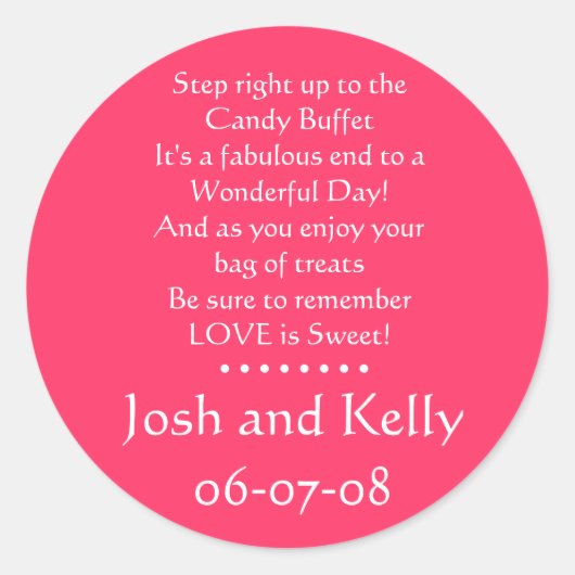 Snoep Buffet sticker (Voorkant)