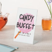 Snoep Buffet Teken Schattige Cotton Snoep Party Reclamebord Met Voetstuk (Insitu)