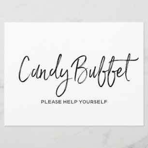 "Snoep buffet" Weddenschap   Stijlvol papier Kaart