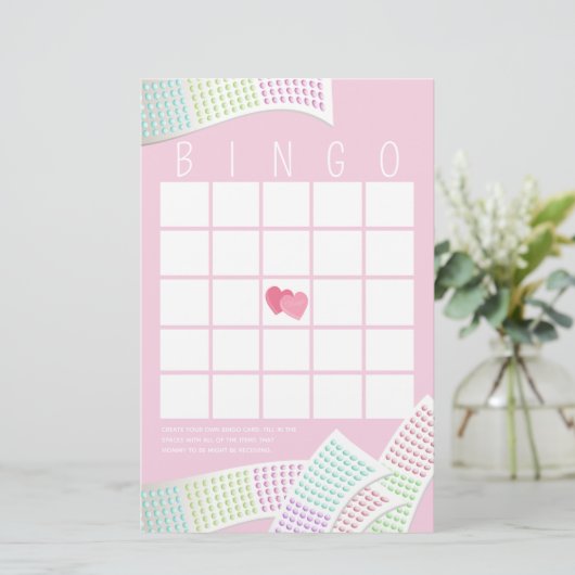 Snoep Buttonnen Sweet Bingo Briefpapier (Staand voorkant)