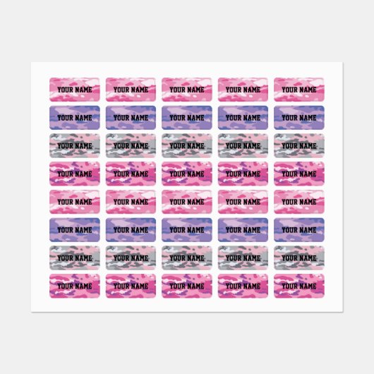 Snoep Camo rechthoekige kledinglabels Labels (Vel)