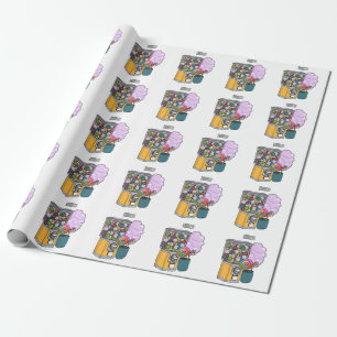 Snoep cartoon illustratie cadeaupapier