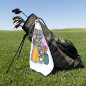 Snoep cartoon illustratie golfhanddoek (Groen)