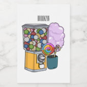 Snoep cartoon illustratie voedselcontainer etiket (Enkel label)