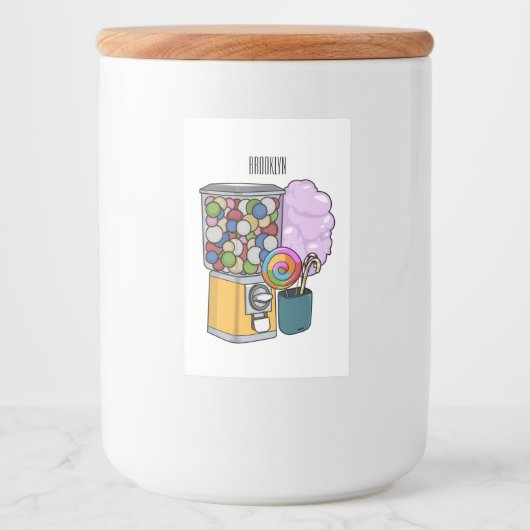 Snoep cartoon illustratie voedselcontainer etiket (Voorkant)