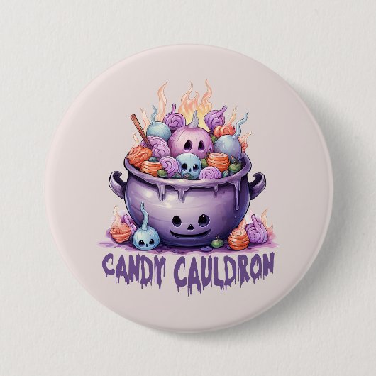 Snoep Cauldron Ronde Button 7,6 Cm (Voorkant)