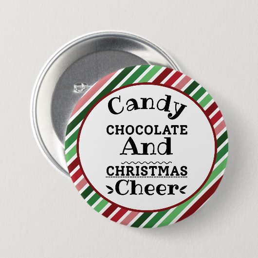 Snoep Chocolade en kerstmis Ronde Button 7,6 Cm (Voorkant /achterkant)