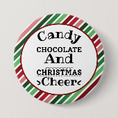 Snoep Chocolade en kerstmis Ronde Button 7,6 Cm (Voorkant)
