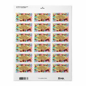 Snoep, chocolade, eten, donuts, regenbooggedeelte etiket (Full Sheet)