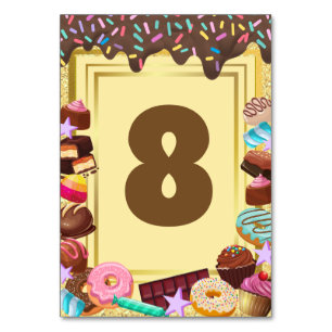 Snoep, chocolade, eten, donuts, regenbooggedeelte kaart