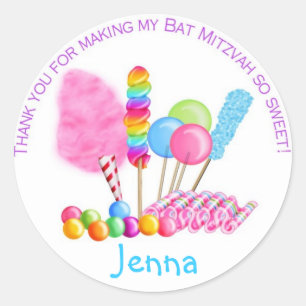 Snoep Circus Stickers- Bat Mitzvah Ronde Sticker