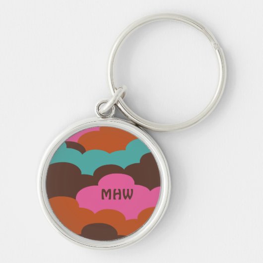 Snoep Clouds aangepaste monogram sleutelketens Sleutelhanger (Voorkant)