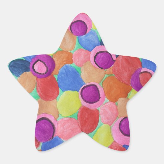 Snoep Colored Flowers Sticker (Voorkant)