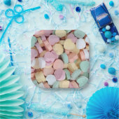 Snoep conversatie harten papieren bordje (Feest)