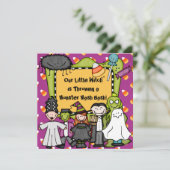 Snoep Corny Halloween Party Invitation Kaart (Staand voorkant)