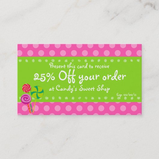 Snoep Coupon Card (Voorkant)