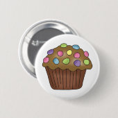 Snoep cupcakes ronde button 5,7 cm (Voorkant /achterkant)