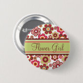 Snoep Daisies Bloemenmeisje Wedding Button (Voorkant /achterkant)