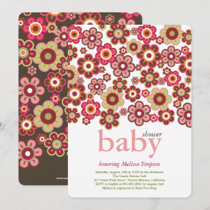 Snoep Daisies Flowers Blooms Baby shower nodigt ui Kaart