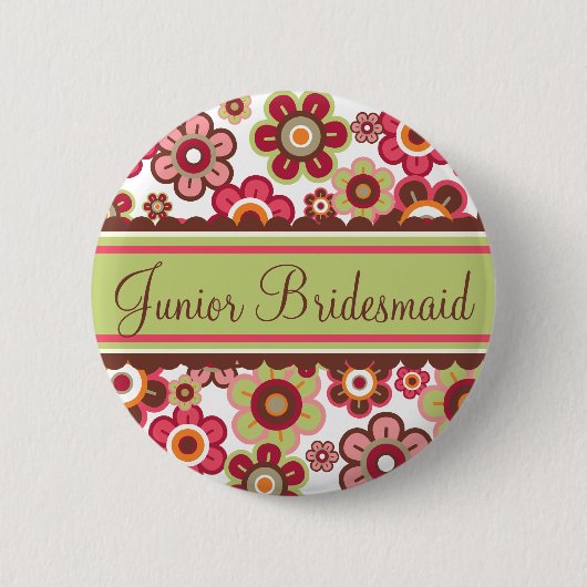 Snoep Daisies Flowers Bridesmaid Wedding Button (Voorkant)