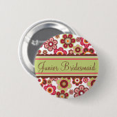 Snoep Daisies Flowers Bridesmaid Wedding Button (Voorkant /achterkant)