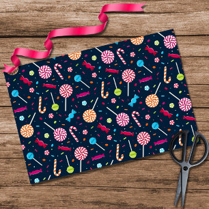 Snoep Dandy Pattern Blue Tissuepapier