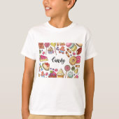 Snoep en Dessert Doodles Sweet Treats Pattern T-shirt (Voorkant)