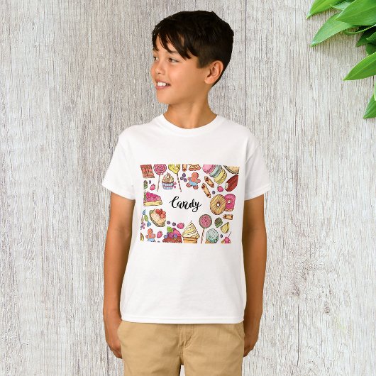 Snoep en Dessert Doodles Sweet Treats Pattern T-shirt