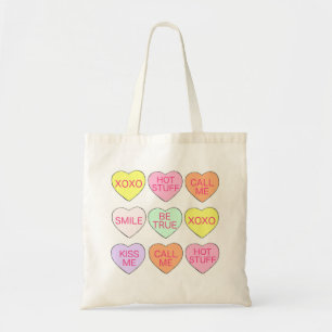 Snoep gesprek Harten Valentijnsdag Sweet Tote Bag