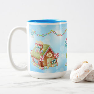 Snoep Gingerbread en Candy Cane Design Tweekleurige Koffiemok