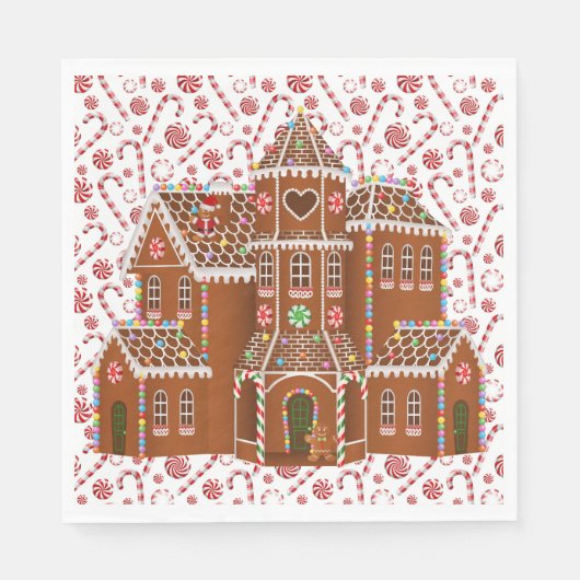 Snoep Gingerbrood House Servet (Voorkant)