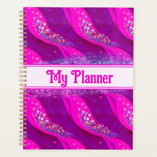 Snoep Glitter Planner - Abstracte roze Sparkles (Voorkant)