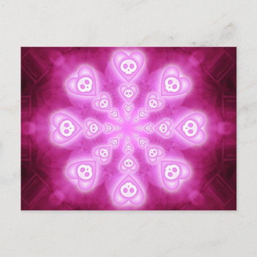 Snoep Hart en roze briefkaart (Voorkant)