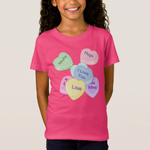 Snoep, hart en tekst t-shirt