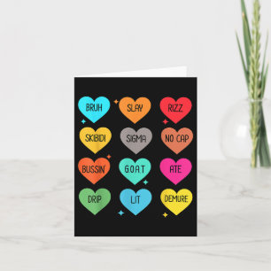 Snoep hart slang woorden Valentijnsdag voor school Kaart