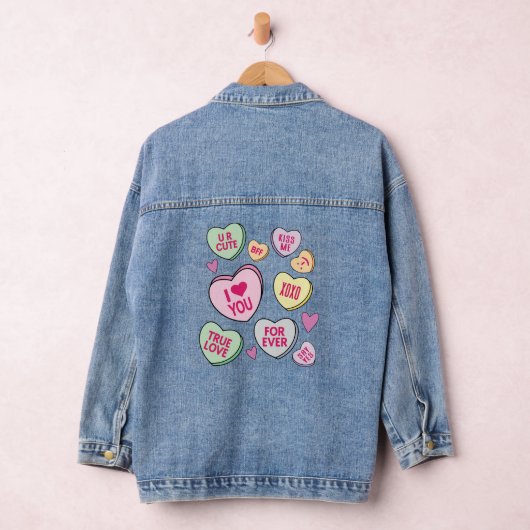 Snoep Hartelijk Valentijnsdag Gesprekken Harten Denim Jacket (Hangar)