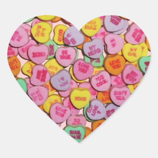 Snoep harten hart sticker (Voorkant)