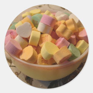 Snoep Harten in een  Teacup Ronde Sticker