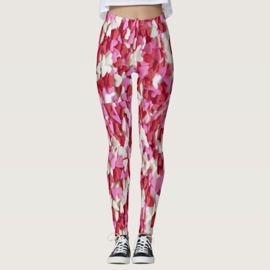 Snoep Harten Valentijnsdag Leggings (Voorkant)