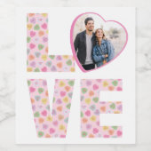 Snoep Harten Valentijnsdag Wijnlabel Sticker (Enkel label)