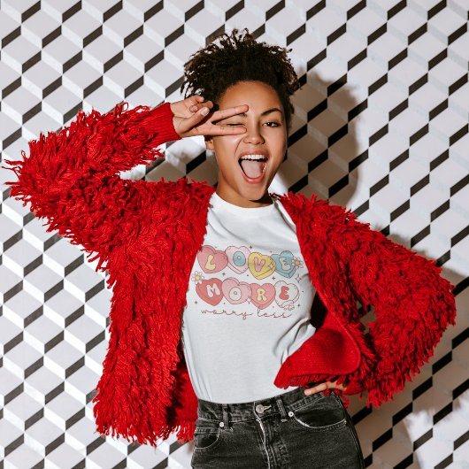 Snoep harten zorgen minder, liefde meer t-shirt