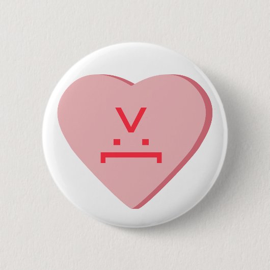 Snoep Heart - Devil Face Ronde Button 5,7 Cm (Voorkant)