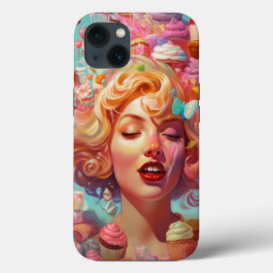 Snoep Ice Cream Girl Surreal Fantasy Art iPhone 13 Hoesje