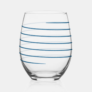 Snoep kan donkerblauw gestreepte wijnglazen wijnglas zonder voet