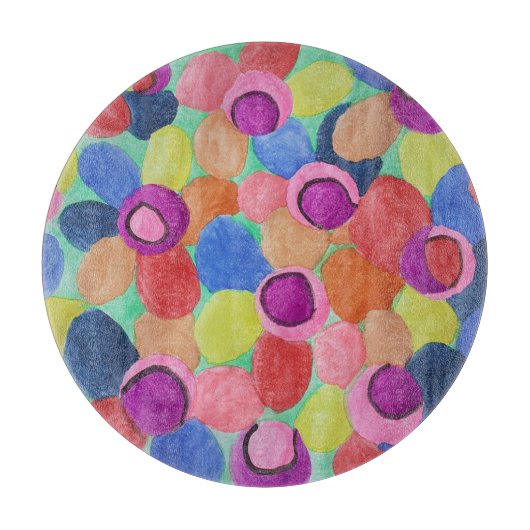 Snoep Kleurenbloemen Koppelbord Snijplank (Voorkant)