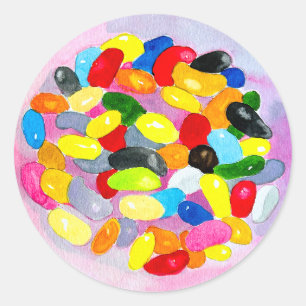 Snoep kleurrijke Sweet Jelly Lollies Ronde Sticker