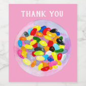 Snoep kleurrijke Sweet Jelly Lollies Wijn Etiket (Enkel label)