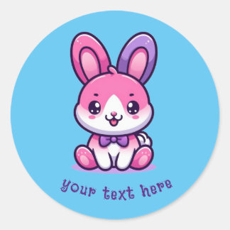 Snoep konijntje bewerkbaar ronde sticker